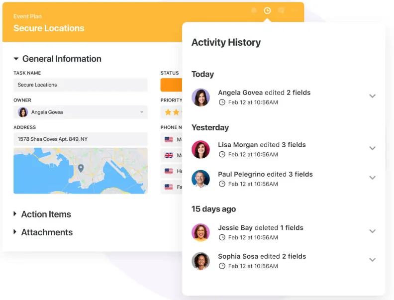 Screenshot: Unified collaboration and version control in SmartSuite