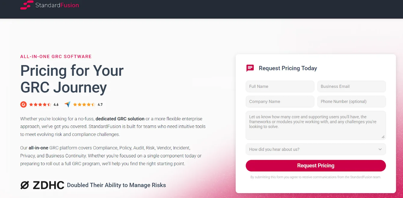 StandardFusion: Pricing