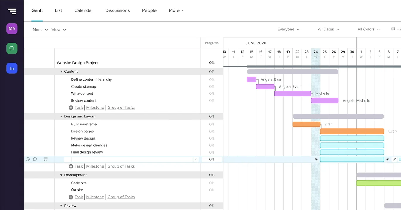 Gantt-first project planning & visual timelines
