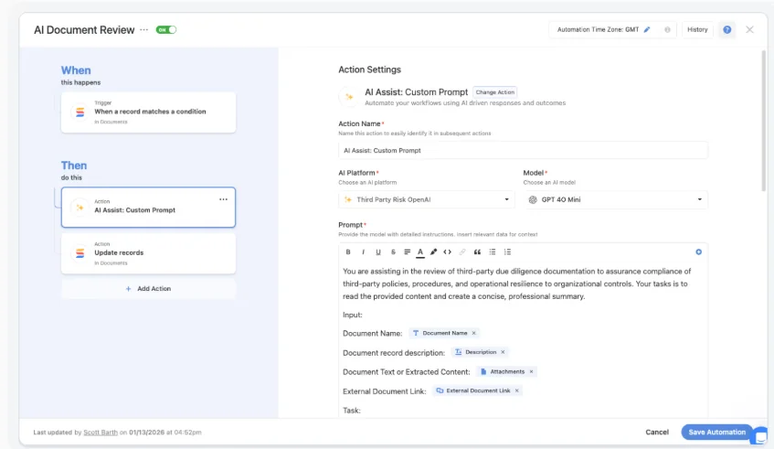 Screenshot: Built-in AI for smarter execution and decision-making in SmartSuite