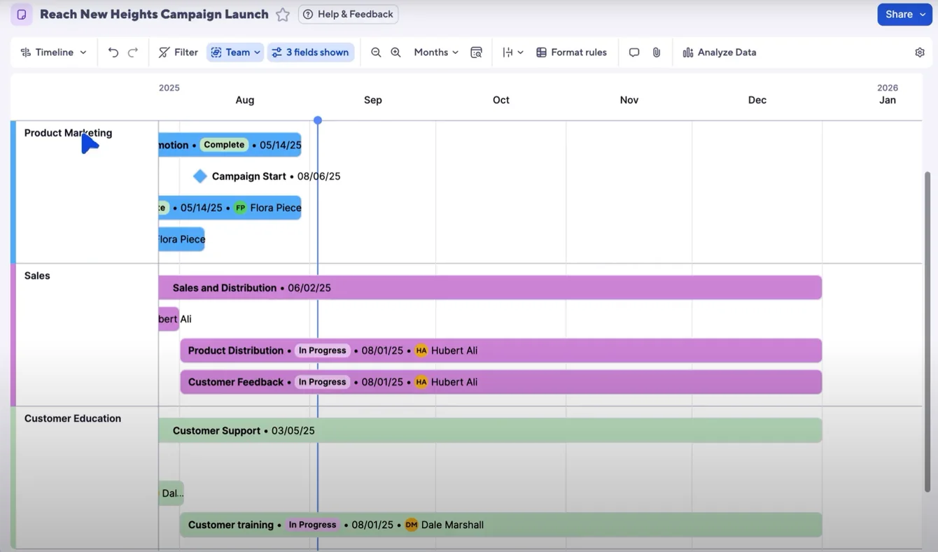Flexible execution views for tracking work
