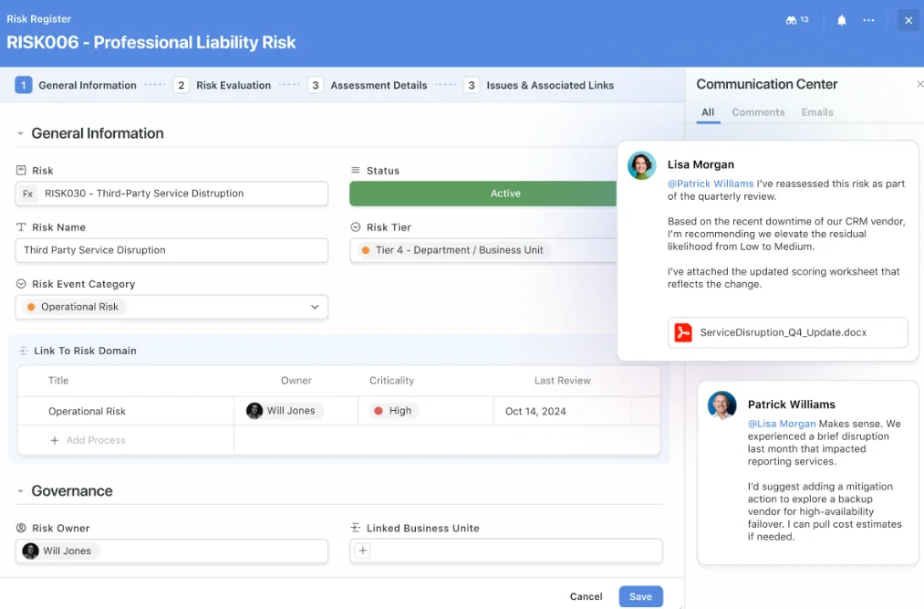 Screenshot: Team collaboration where the work happens in SmartSuite