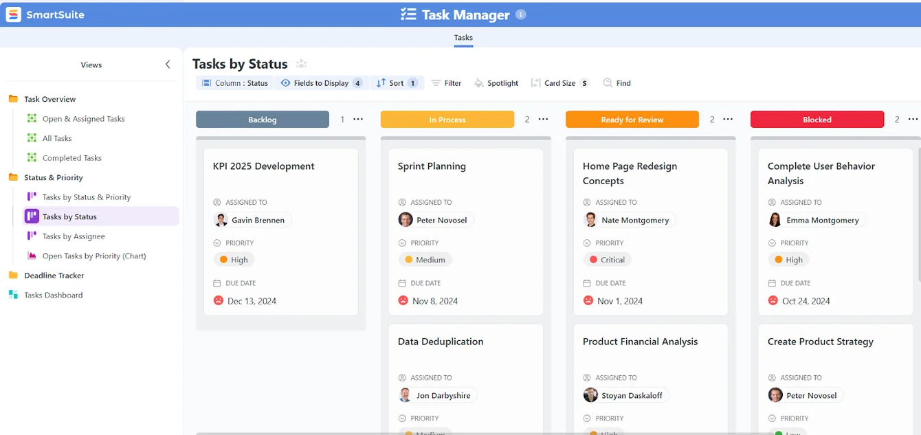 Screenshot: All-in-one project management workspace in SmartSuite