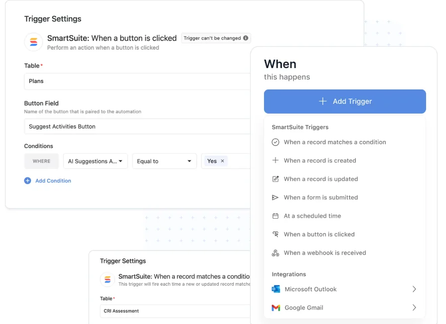 Screenshot: No-code automation that scales with real work in SmartSuite