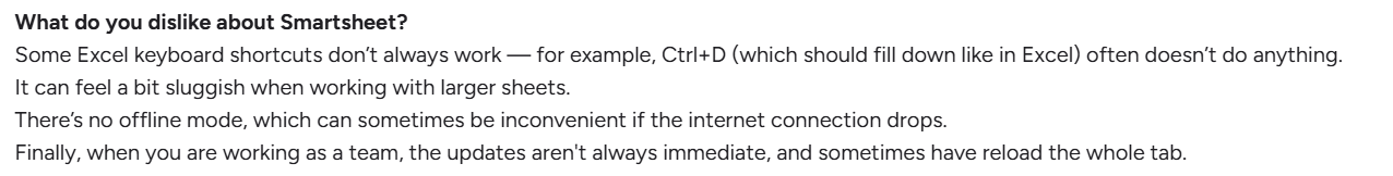 Smartsheet reviews