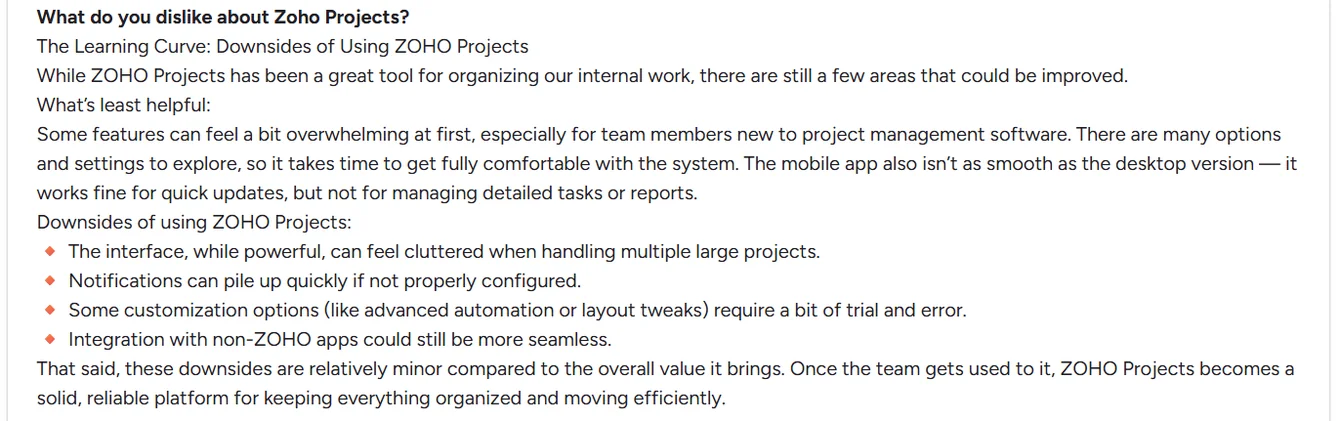 Zoho Projects reviews