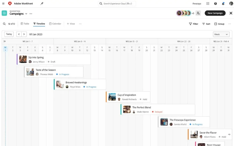 Planning in Adobe Workfront