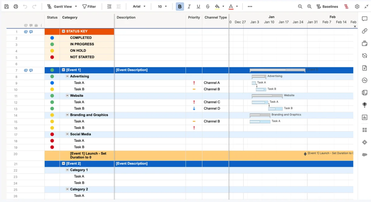 Flexible work views & task management