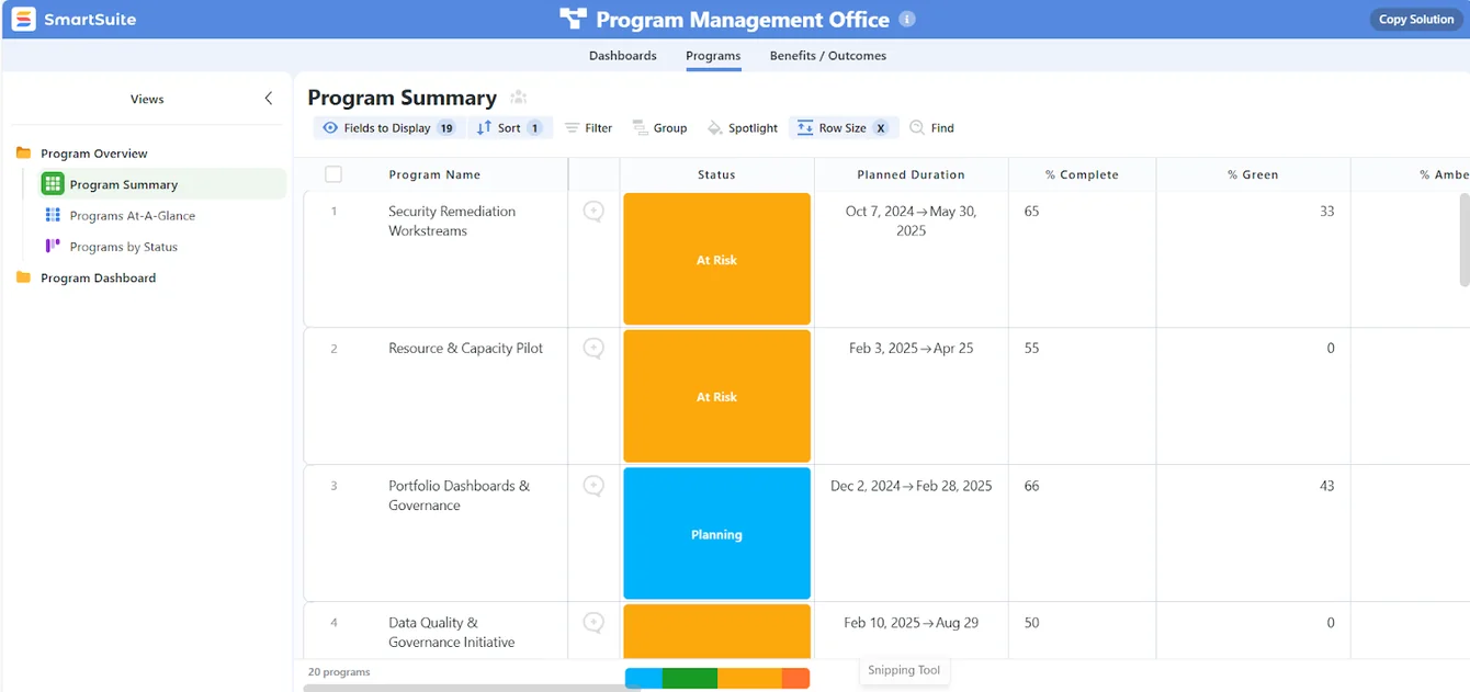 Screenshot: All-in-one work management in SmartSuite