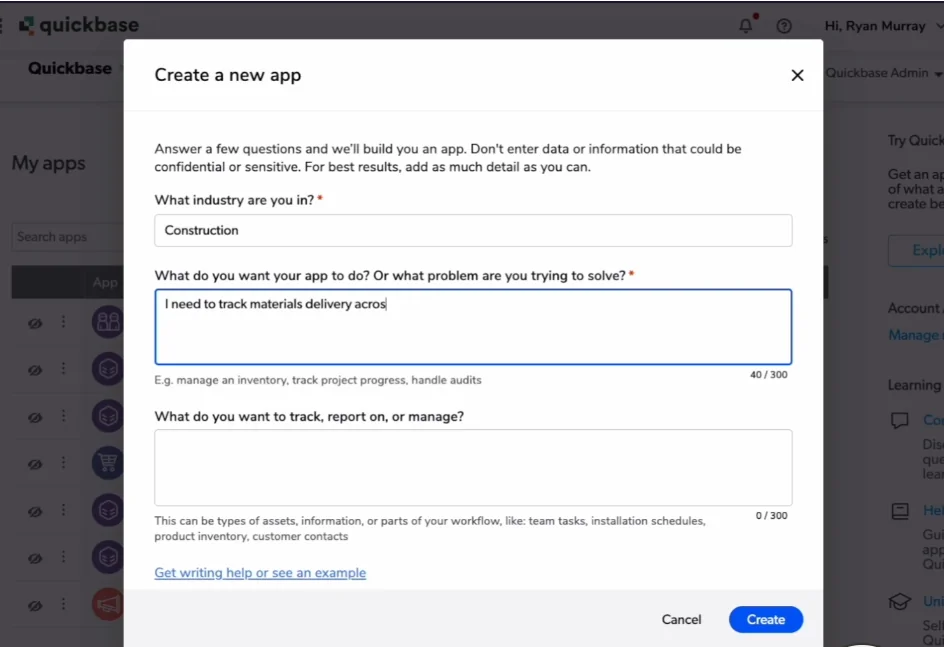 No-code/low-code app builder