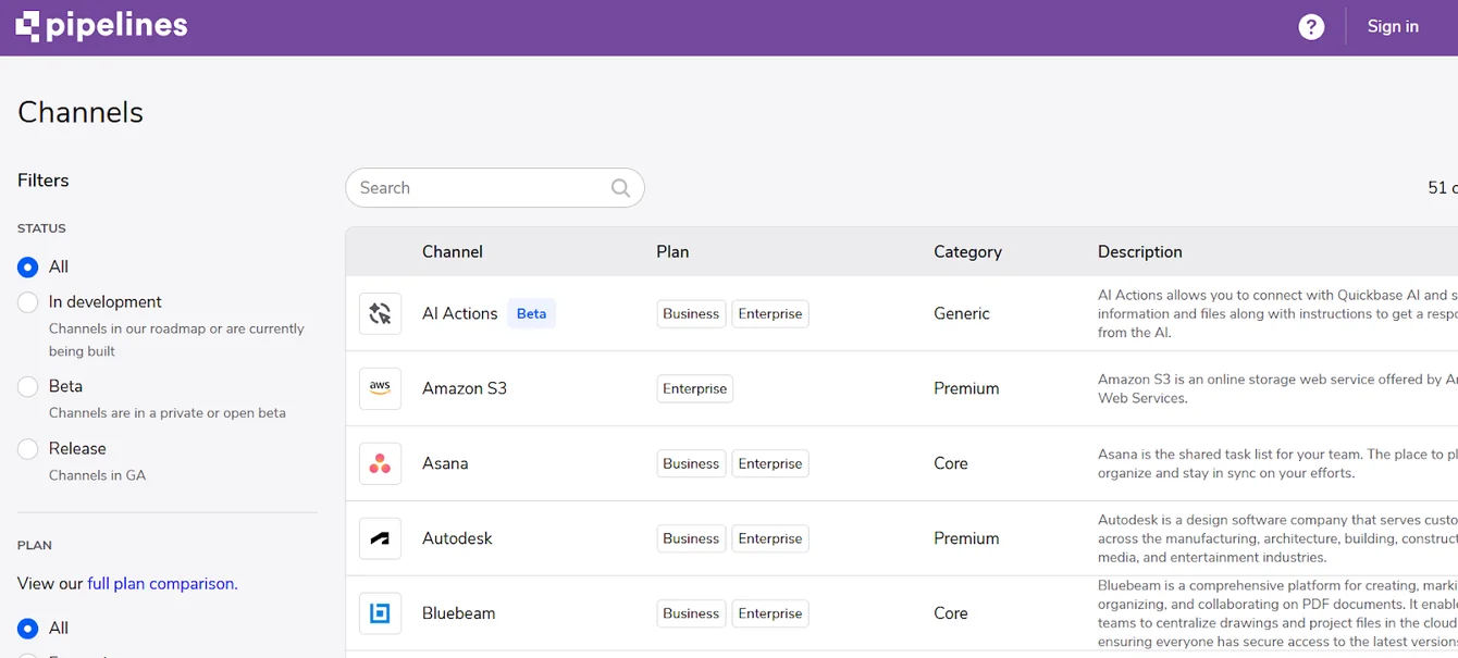 Quickbase integrations