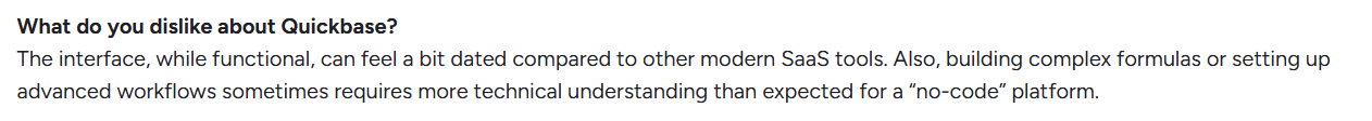 Quickbase reviews