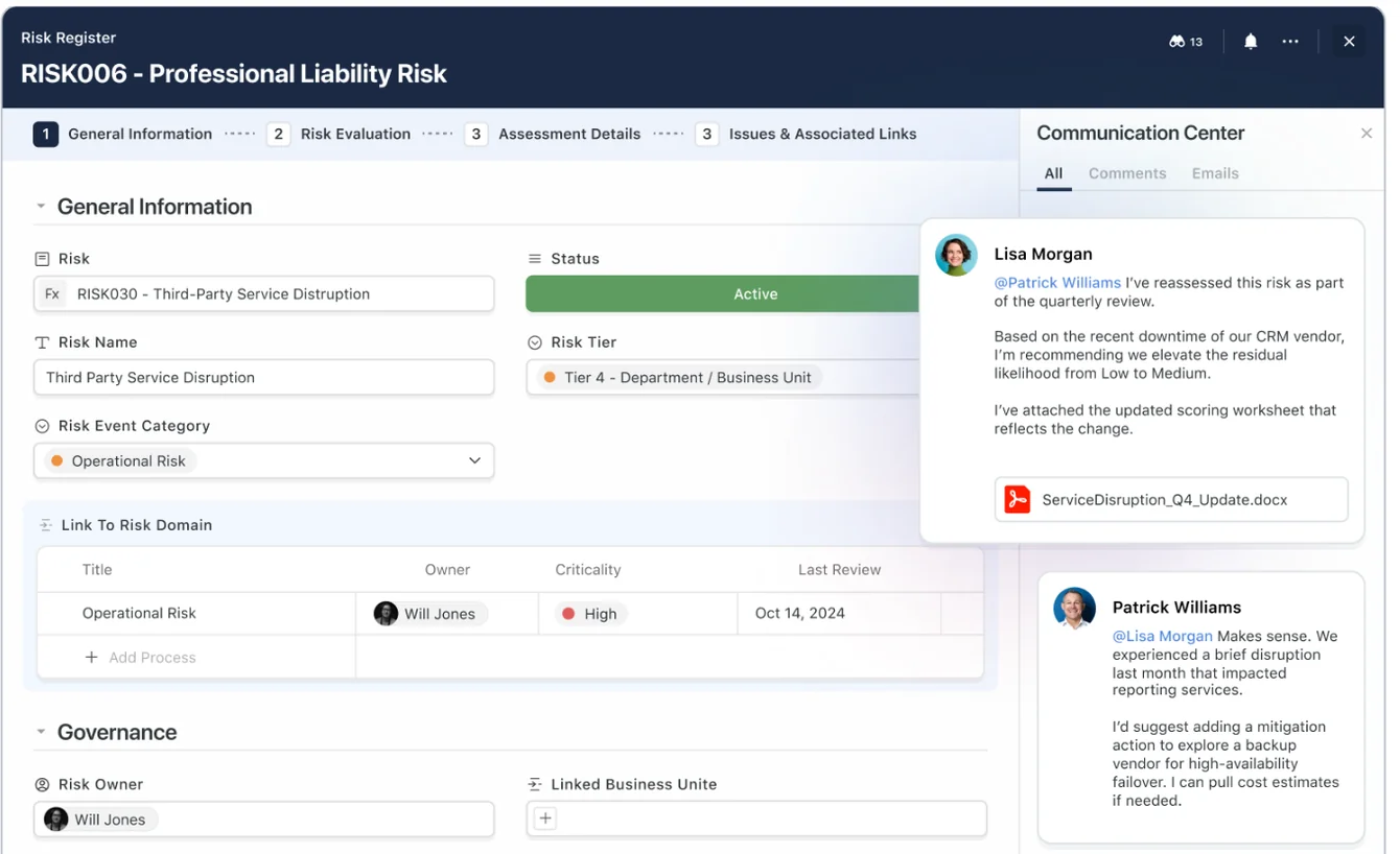 Screenshot: Built-in collaboration where work happens in SmartSuite