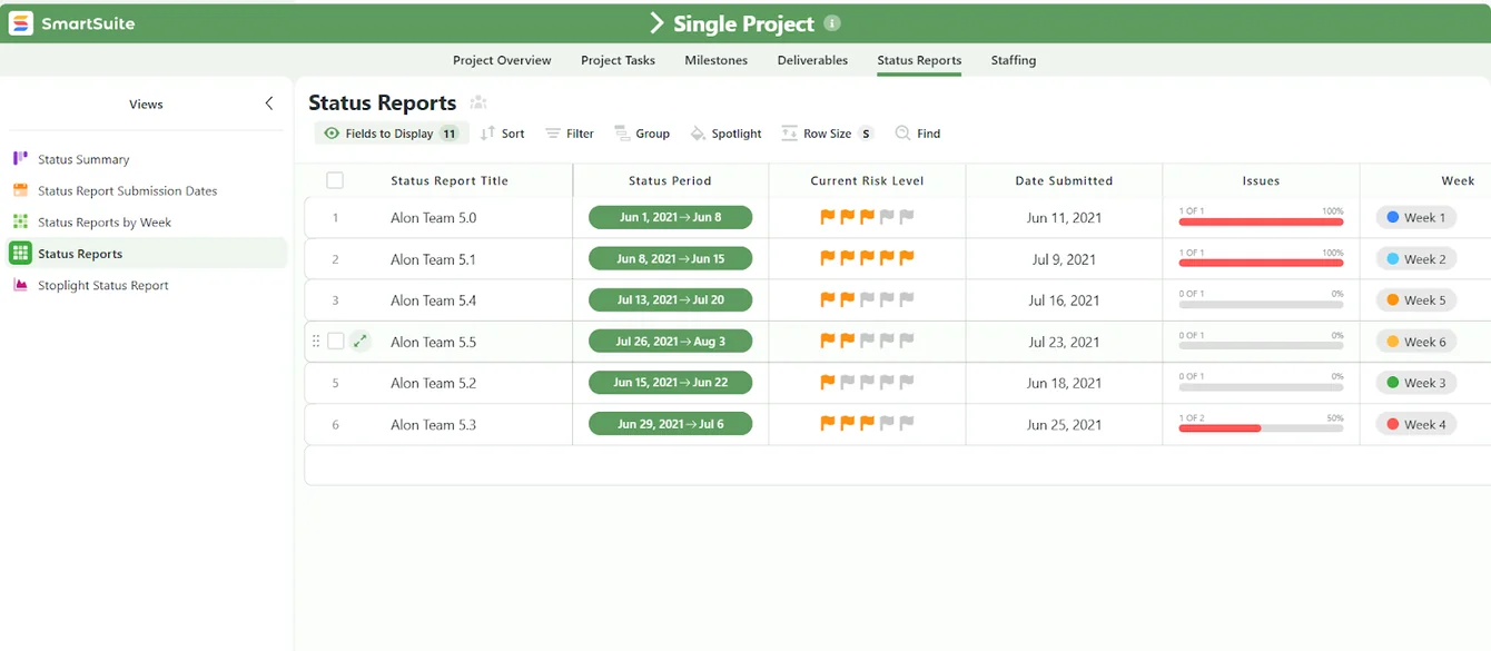 Screenshot: SmartSuite’s features