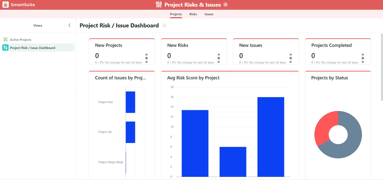Screenshot: Structured project management without spreadsheets in SmartSuite