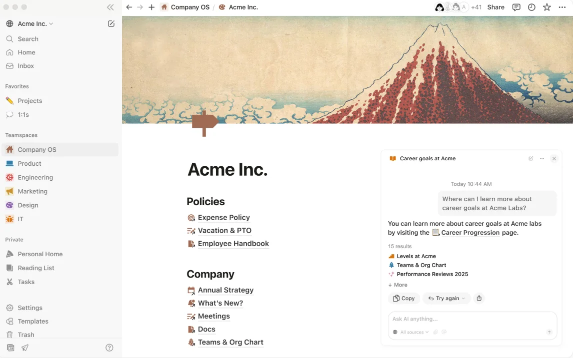 All-in-one knowledge workspace