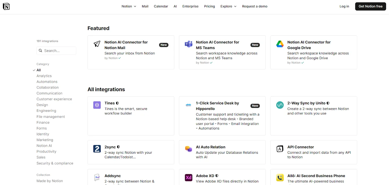 Notion integrations