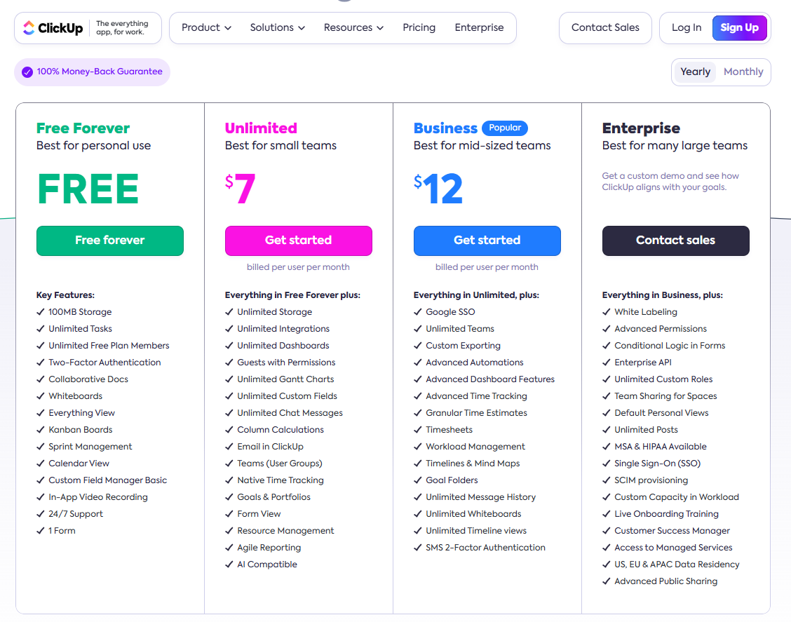 ClickUp Pricing