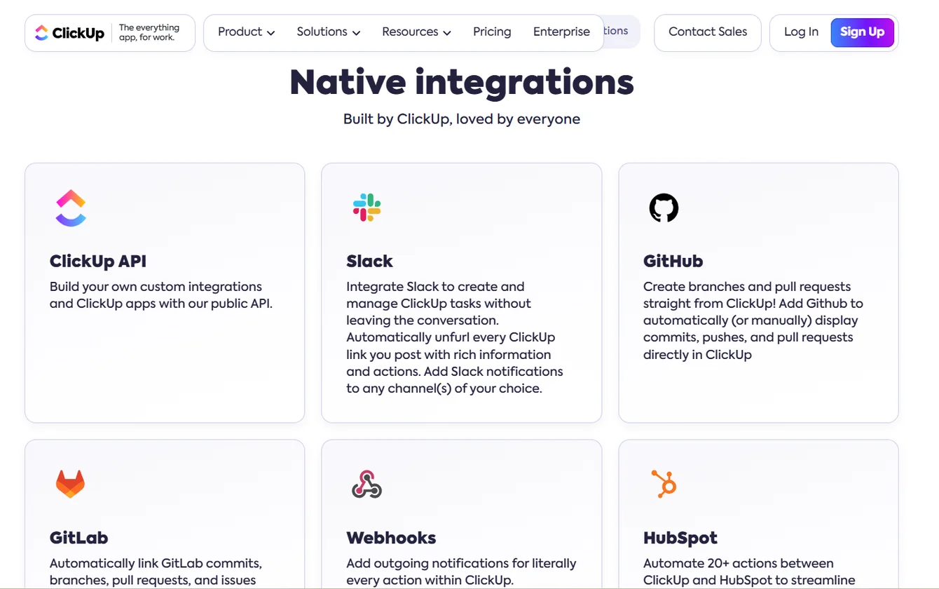 ClickUp’s Integrations