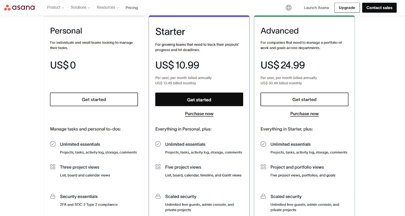 Asana Pricing