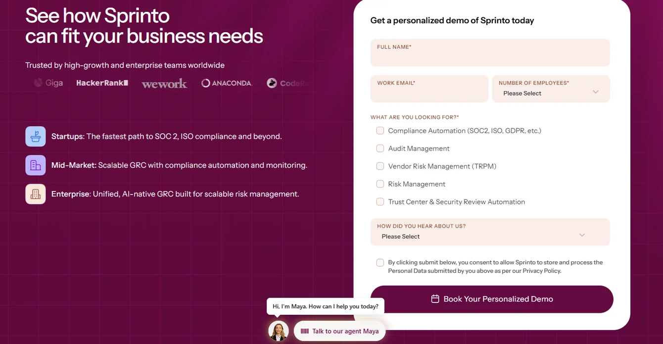 Does Sprinto offer a free plan or a trial?