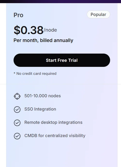InvGate Pro ITAM plan