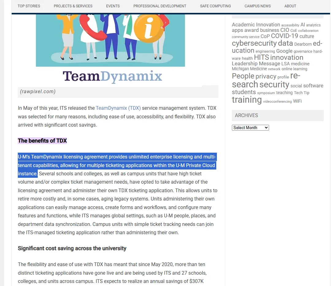 How does TeamDynamix calculate its pricing?