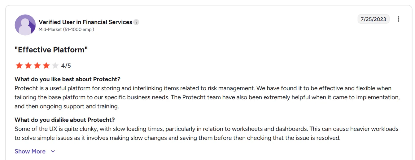 Does Protecht provide good value for money?