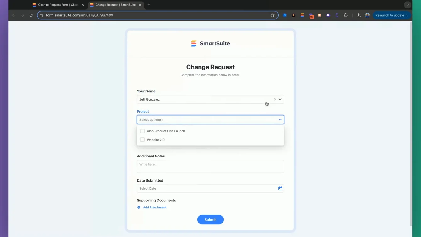 Screenshot: Step-by-Step Walkthrough in SmartSuite