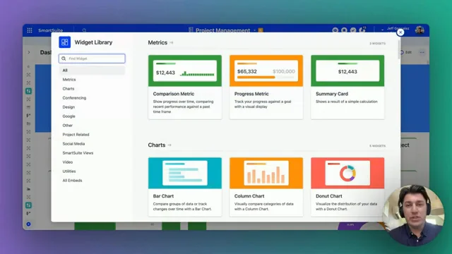 Screenshot: Adding and Customizing Widgets in SmartSuite