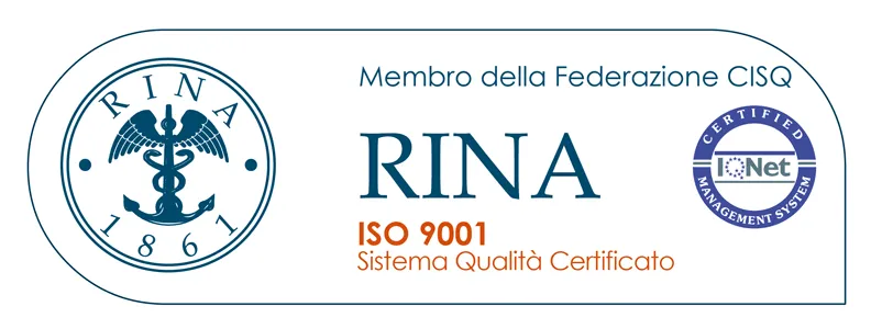 Badge Certificazione RINA ISO 9001 ottenuto da RCT