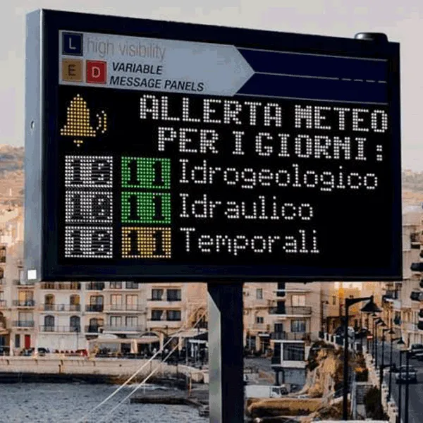 Display full color - integrazione widget protezione civile. RCT Regolazione Controllo Traffico
