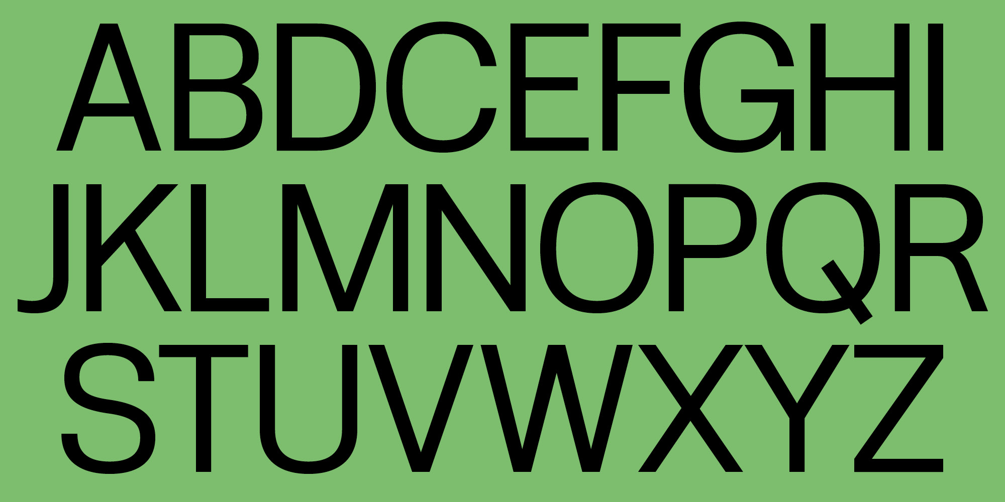Uppercase alphabet in Skipton font