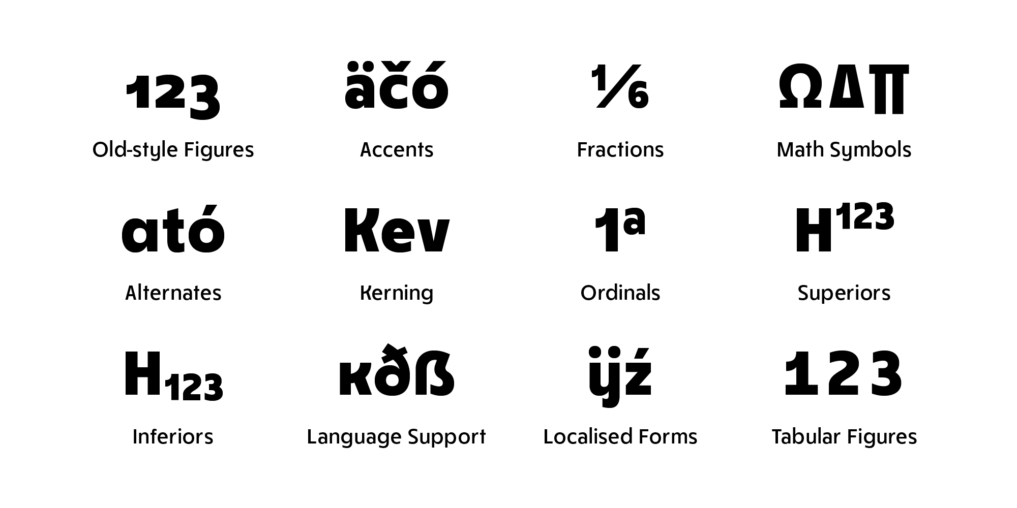 Features of Pudsey font