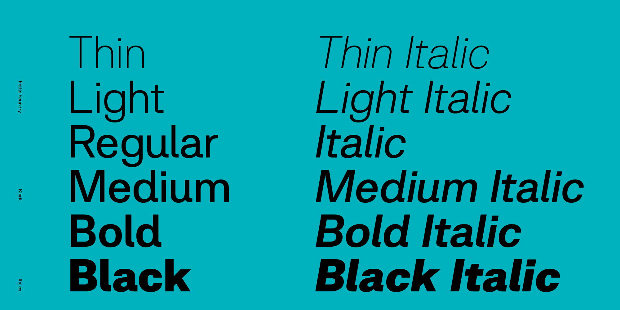 Weights of Klarit font