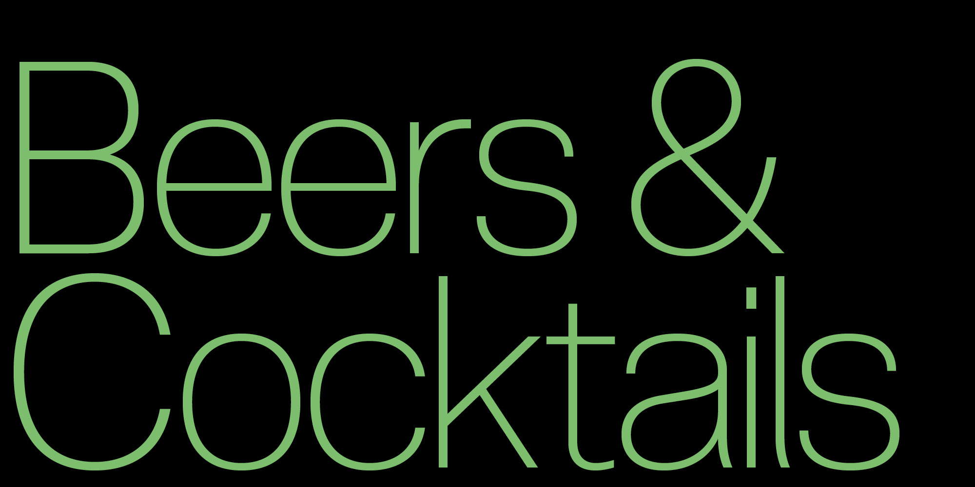 Beers & Cocktails typeset in Skipton Thin