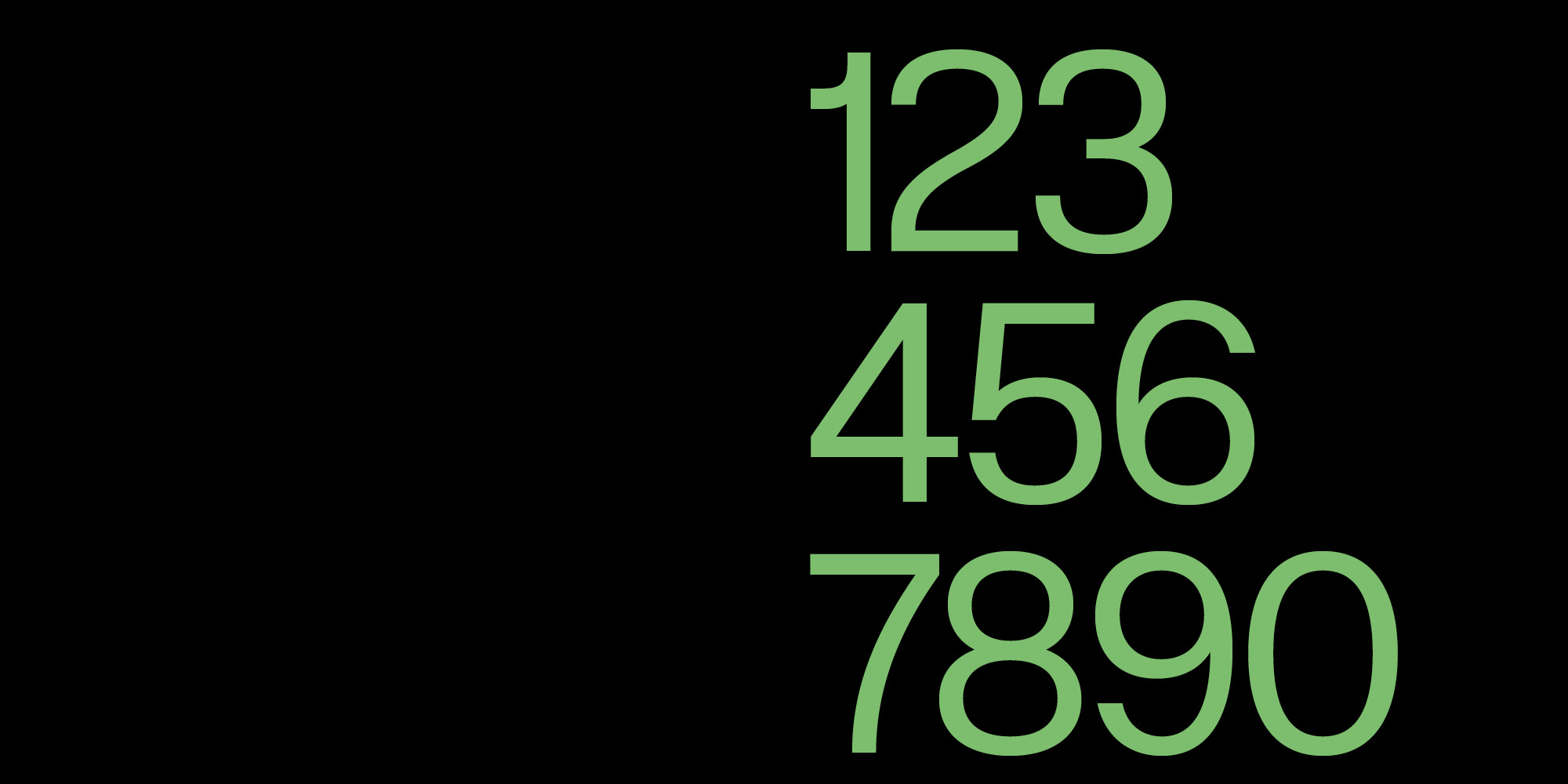 Numbers in Skipton font