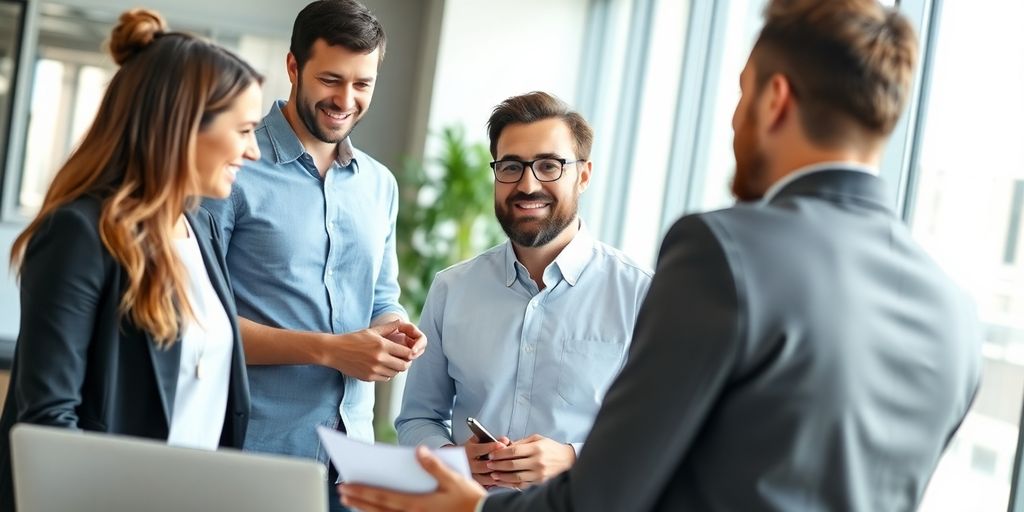 Un chef de projet CRM en réunion avec son équipe.