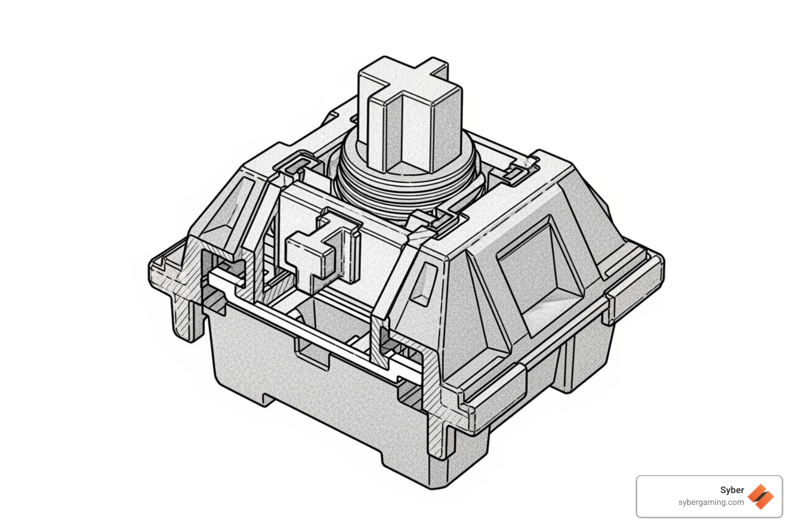 diagram showing actuation point and travel distance - best keyboard switch color for gaming