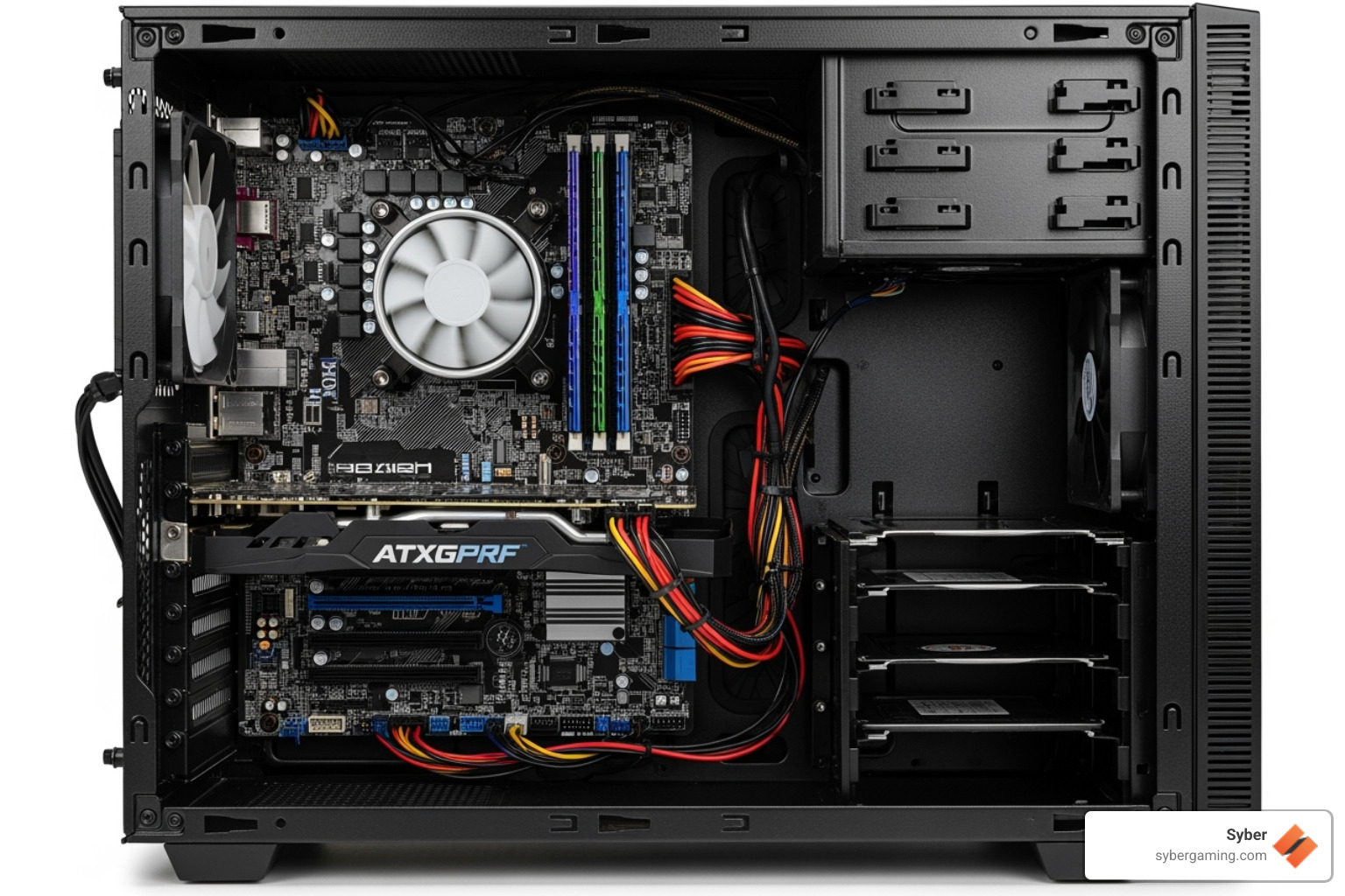 Image showing the size difference between ATX, Micro-ATX, and Mini-ITX motherboards side-by-side - what does atx case mean