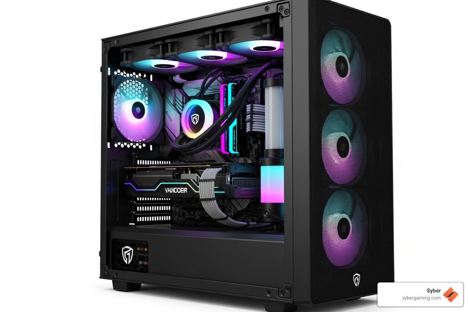 a mid-tower PC case with excellent airflow and RGB fans - good budget gaming computer builds