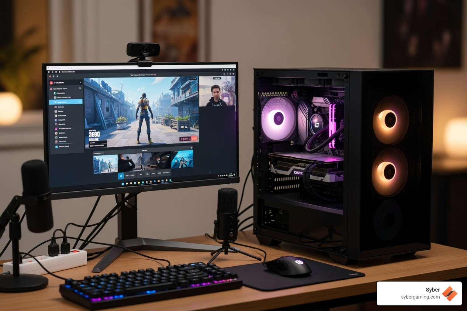 a modern graphics card installed in a PC - good budget streaming pc