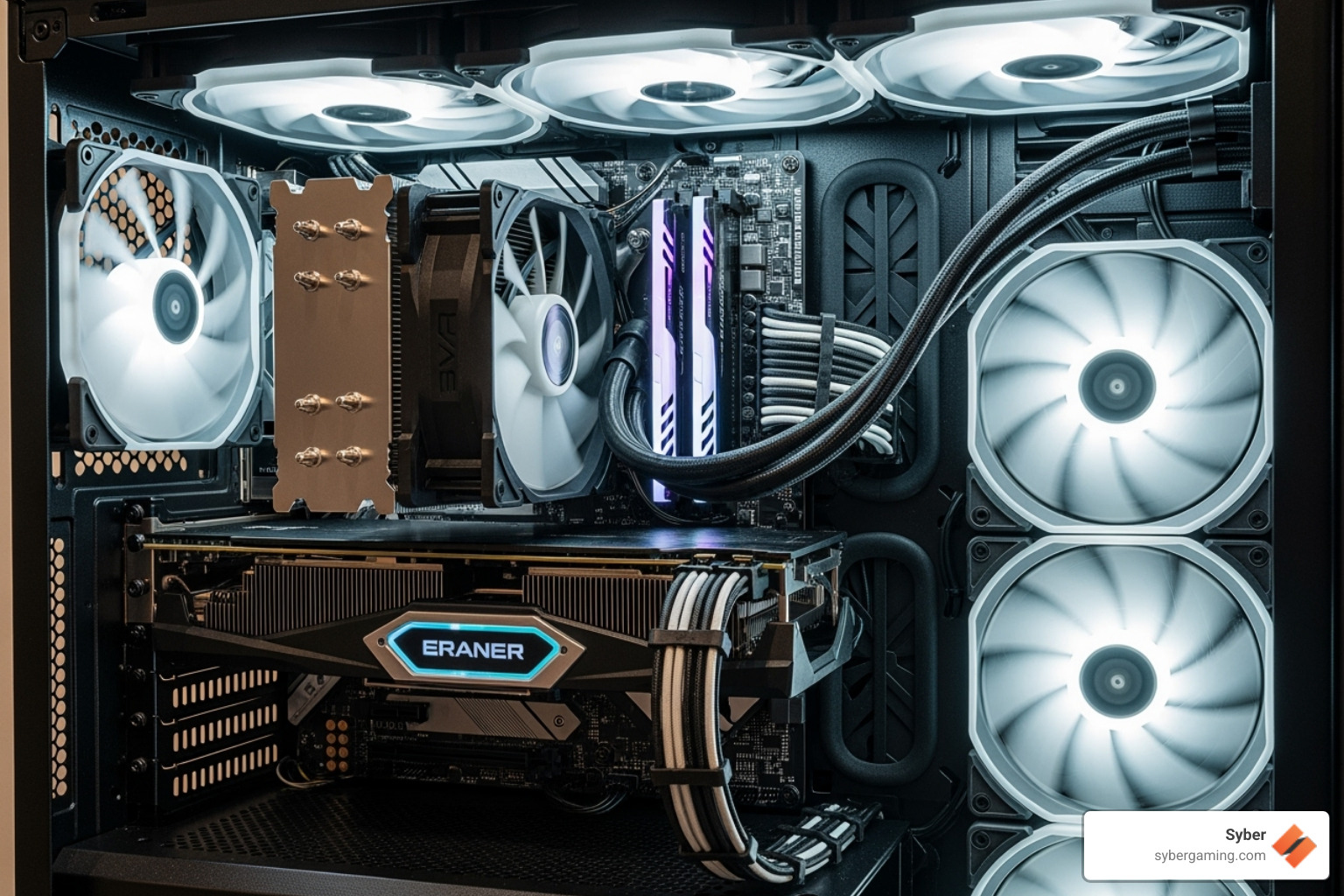 clean PC interior showcasing excellent air-flow and cable management - Best CPU for streaming clean PC interior showcasing excellent air-flow and cable management - Best CPU for streaming