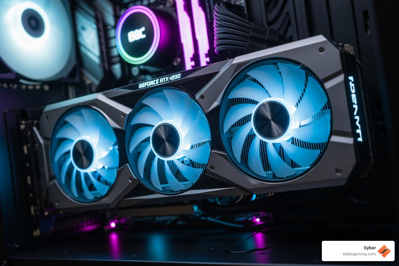 A powerful graphics card with illuminated fans - best gaming pc specs A powerful graphics card with illuminated fans - best gaming pc specs