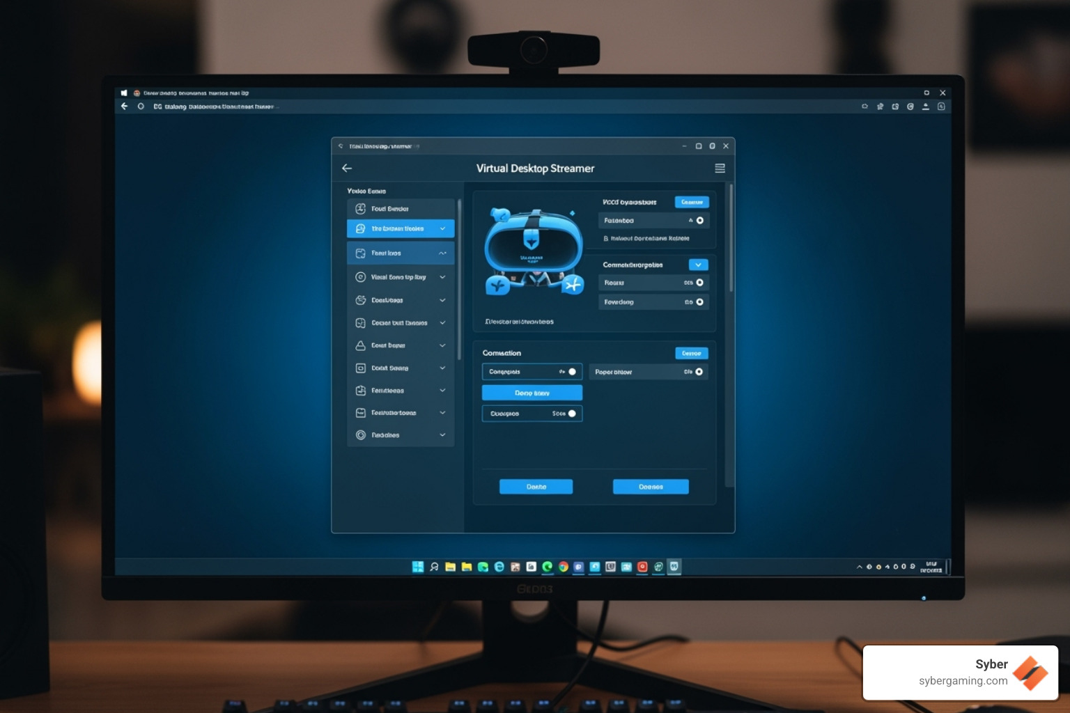 Virtual Desktop Streamer App interface on a PC monitor - quest 2 virtual desktop setup Virtual Desktop Streamer App interface on a PC monitor - quest 2 virtual desktop setup