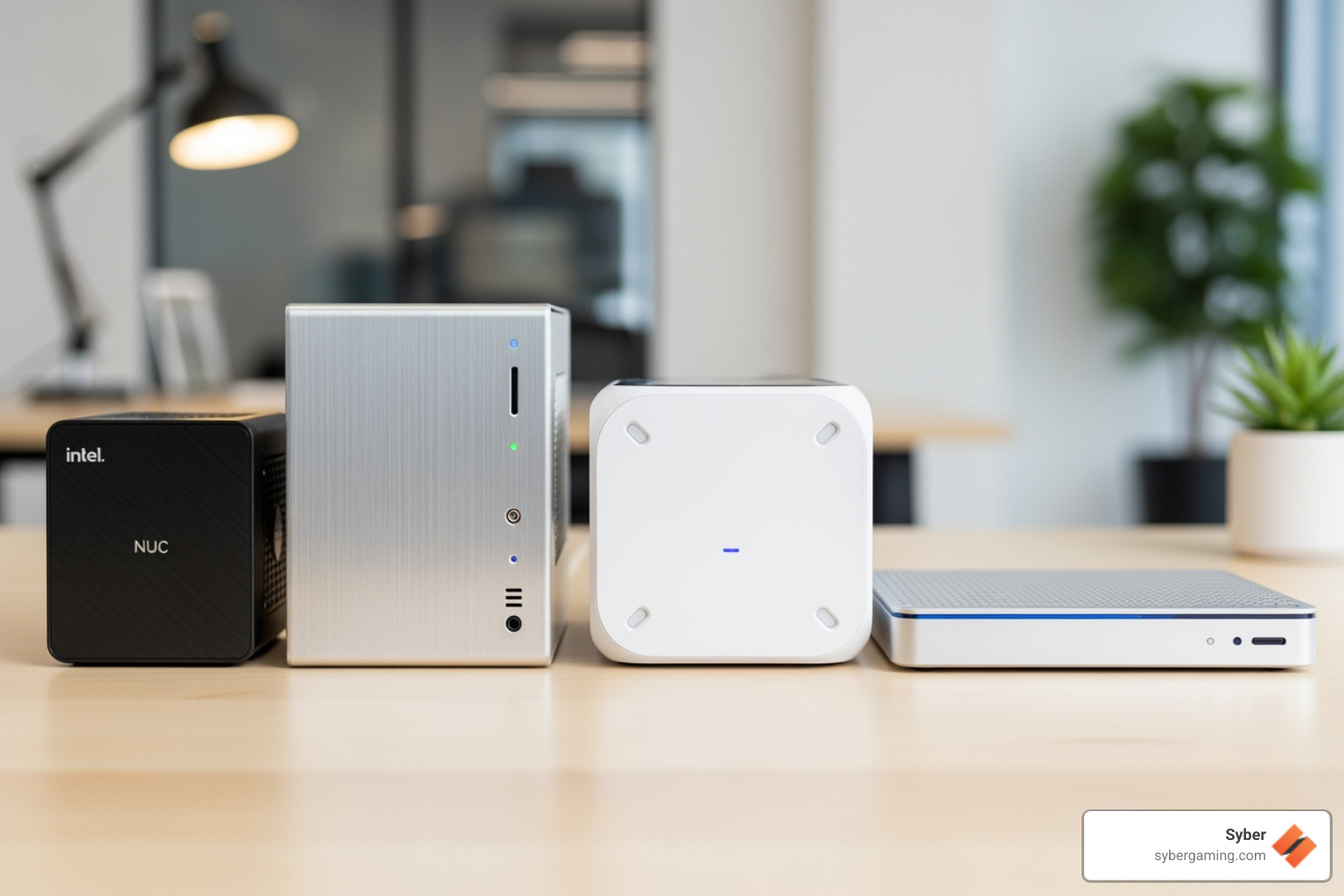 Image showing different mini PC form factors side-by-side - custom mini desktop Image showing different mini PC form factors side-by-side - custom mini desktop