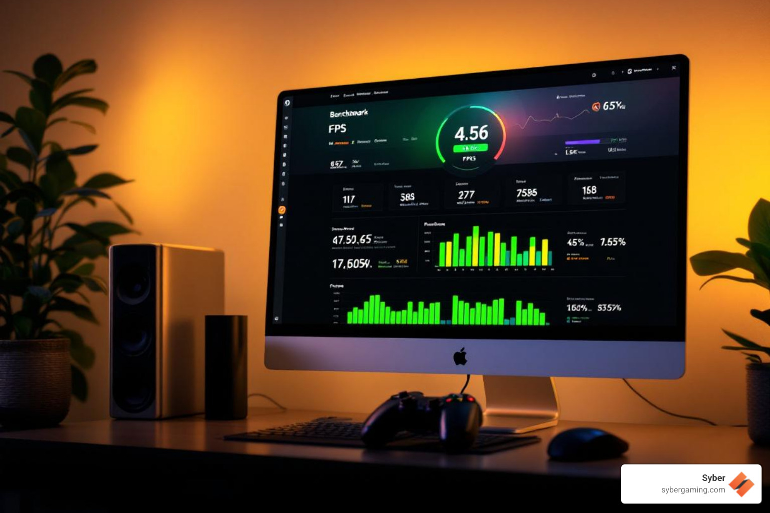 gaming benchmark results screen showing high FPS - Rigorously tested gaming PC gaming benchmark results screen showing high FPS - Rigorously tested gaming PC