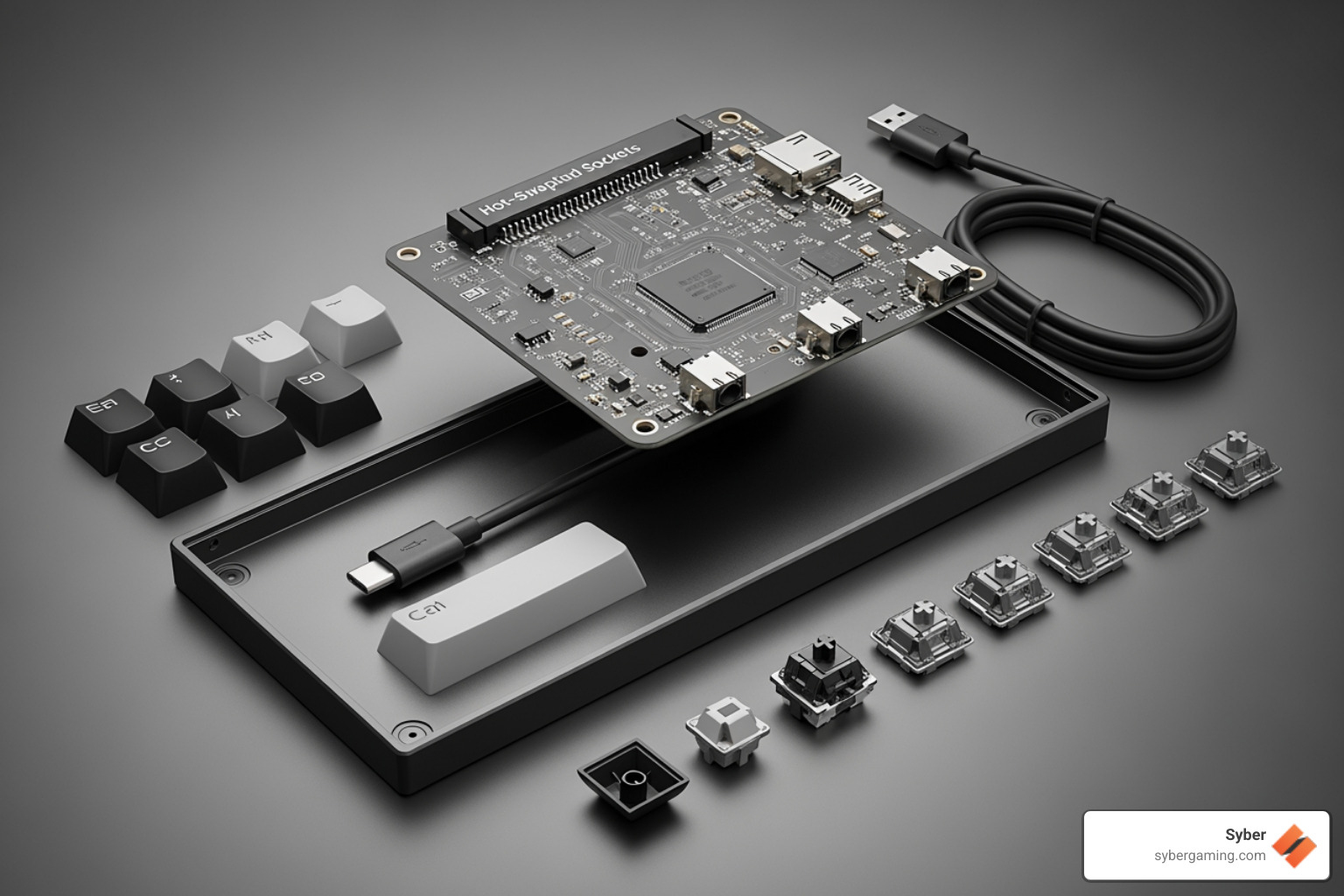 disassembled low profile keyboard kit components - low profile keyboard kit