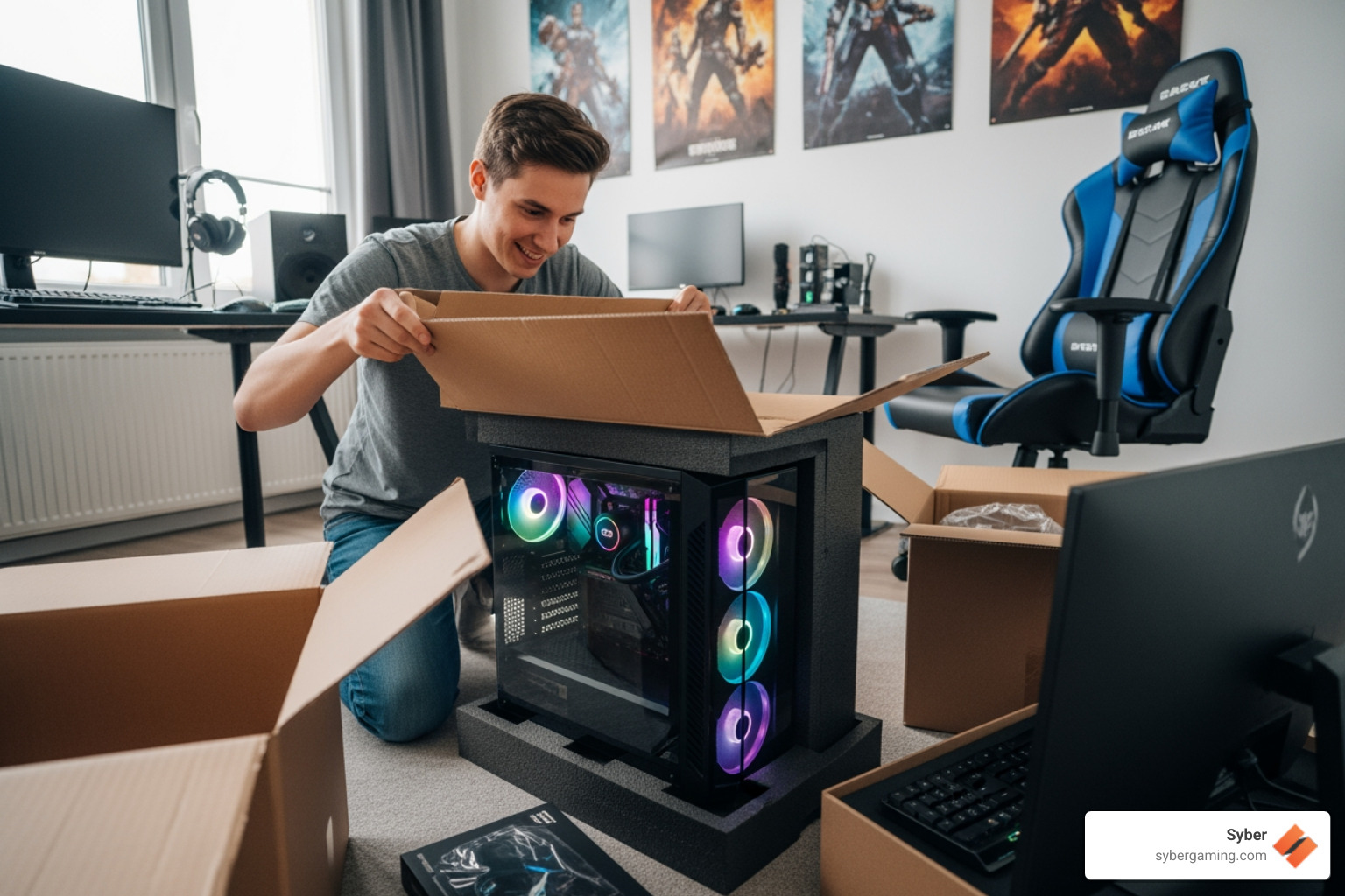 gamer unboxing a new PC bundle - best gaming pc bundle gamer unboxing a new PC bundle - best gaming pc bundle