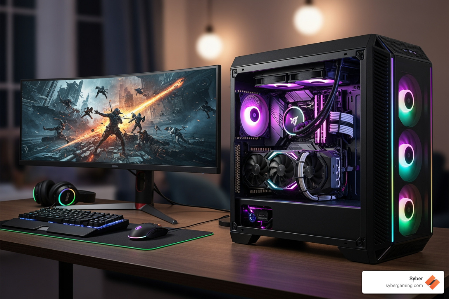 A side-by-side comparison of a game scene rendered at 1080p, 1440p, and 4K, highlighting the visual differences in detail and clarity - top-rated gaming desktop